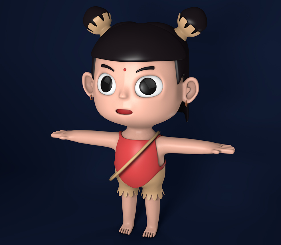 卡通动漫人物角色-哪吒C4D模型