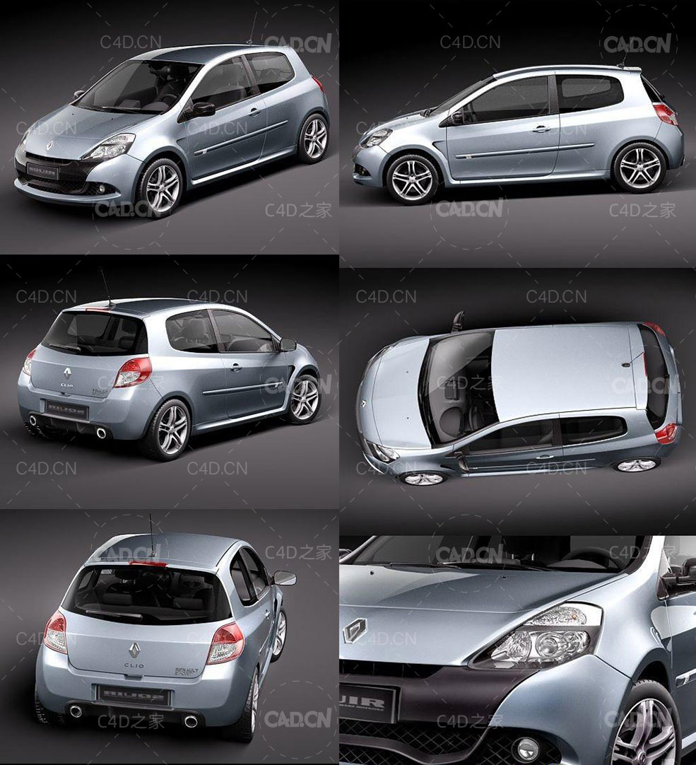 雷诺汽车Clio2011款RS 3D模型 Renault Clio RS 2010 - 3DModel - C4D之家 - Renault-Clio-RS-2010-3D-Model.jpg