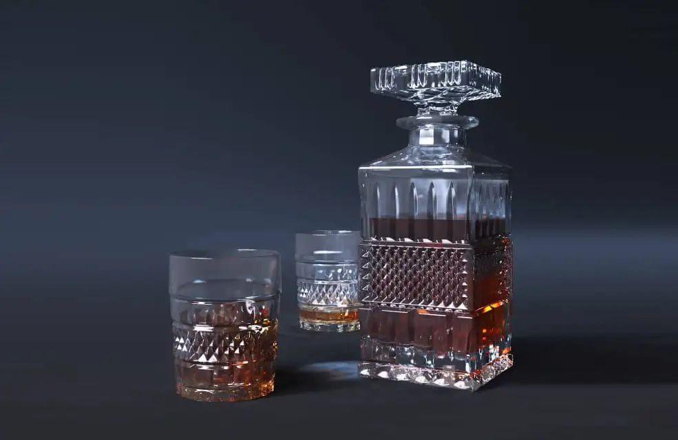 玻璃酒杯酒瓶3D模型 Set for brandy Brittany