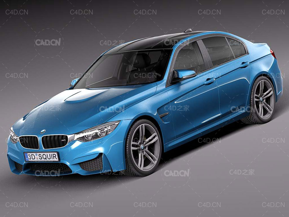 宝马3系轿车C4D模型 Squir - Bmw m3 2015 - 3DModel