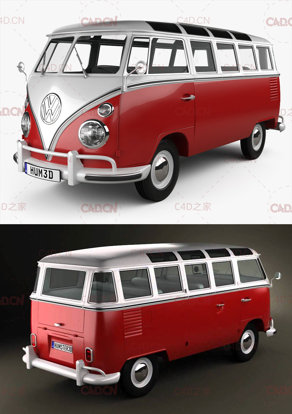 大众巴士C4D模型 Volkswagen Transporter T1 1950 - C4D之家 - maxresdefault.jpg