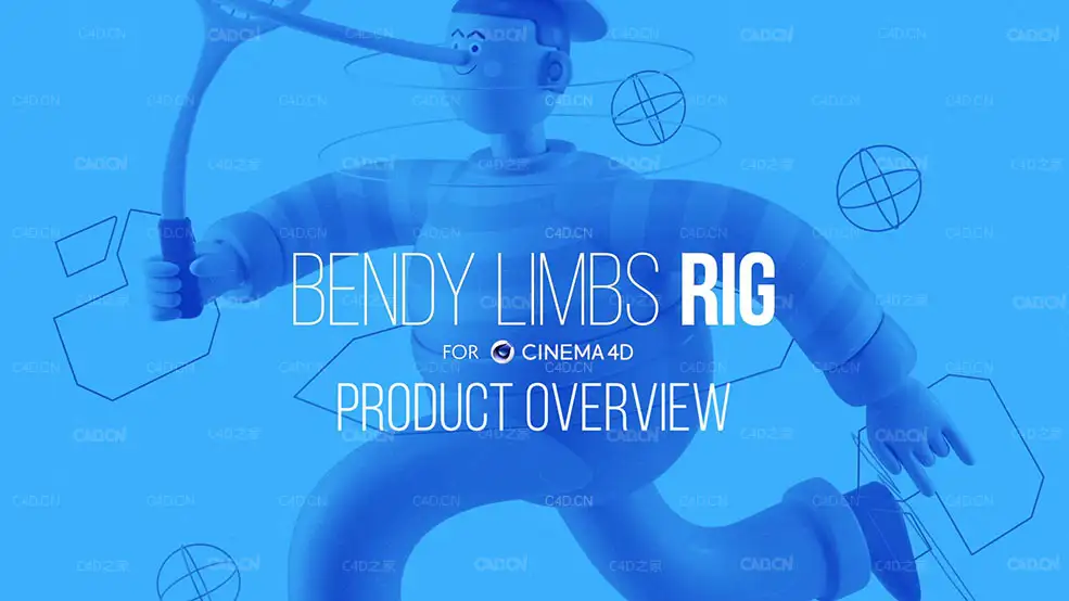 C4D柔软风格人物角色绑定插件 Bendy Limbs Rig for Cinema 4D R17-R21 Win/Mac