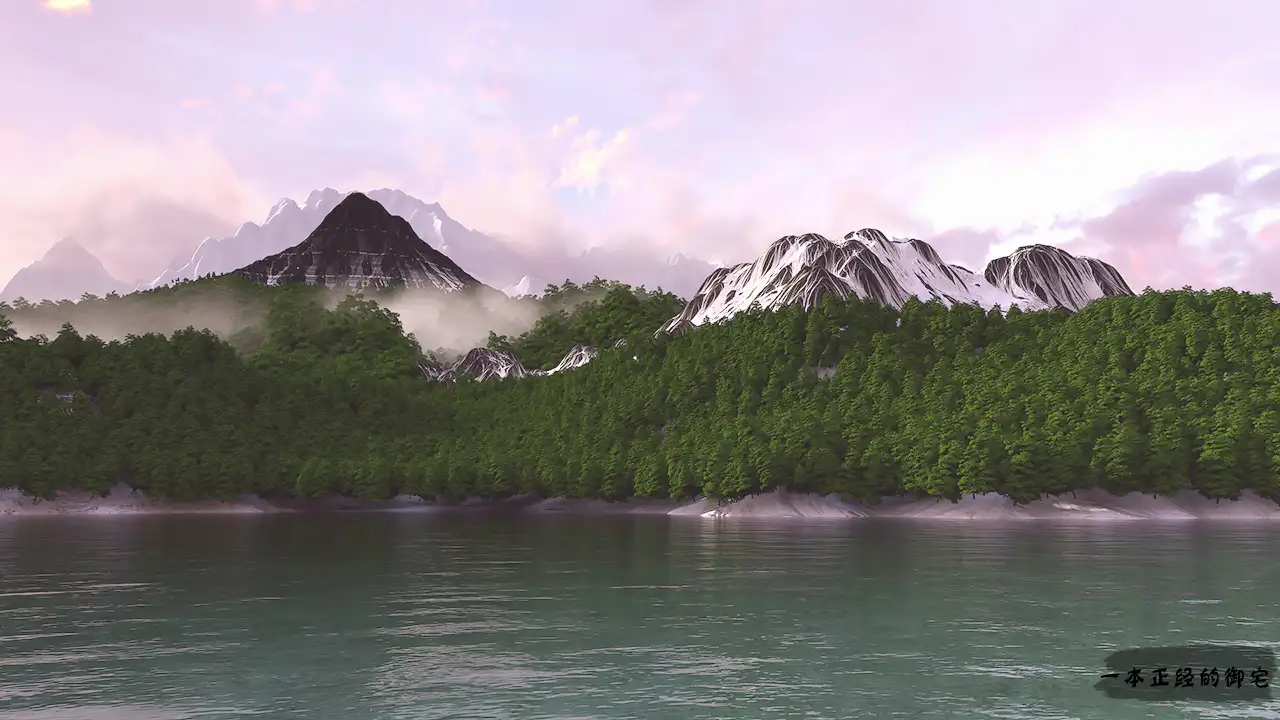 雪山场景 - C4D之家 - 雪山松林场景1.jpg