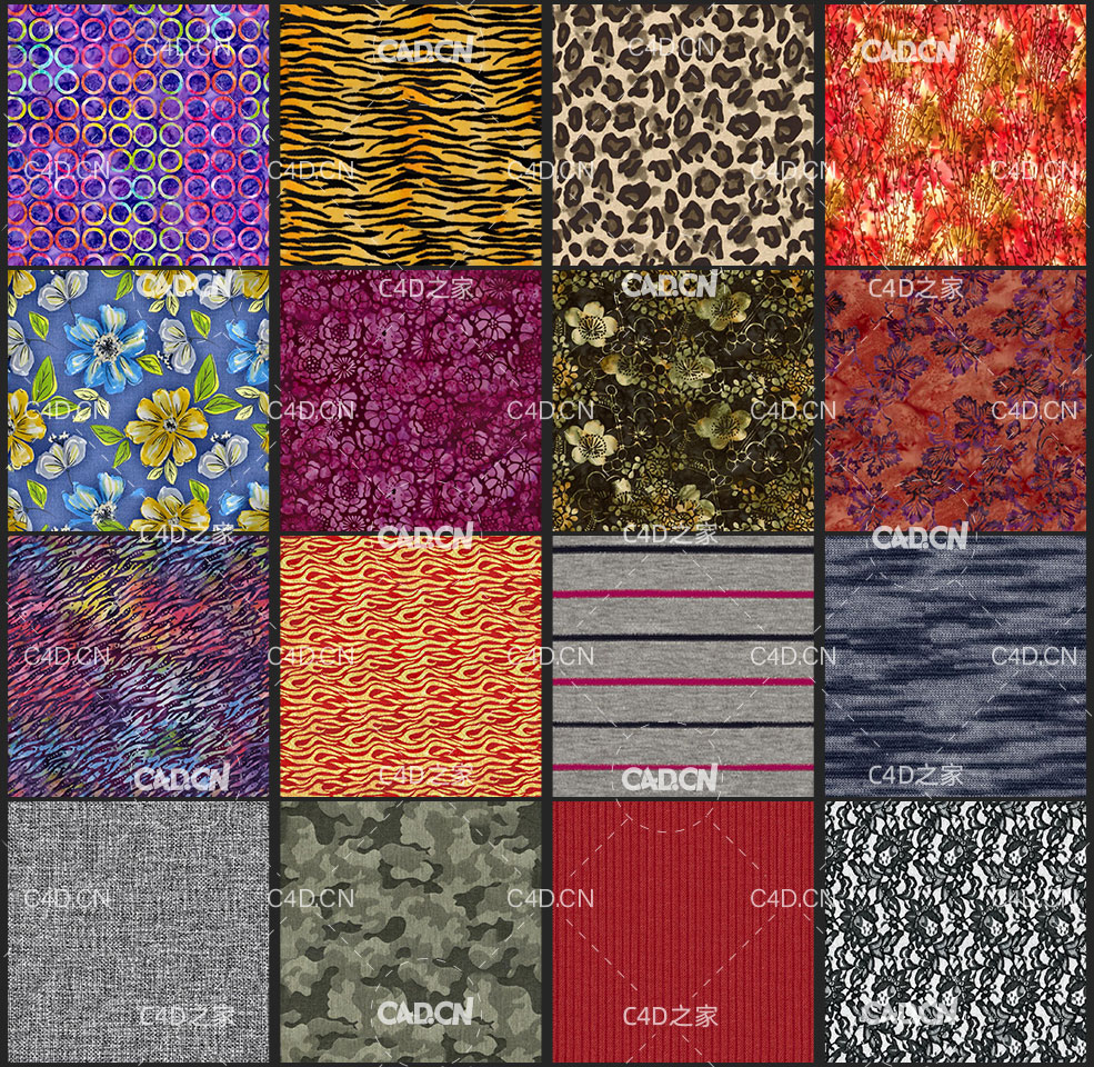 16个无缝布料贴图合集 16 Mixed Seamless Fabric Textures