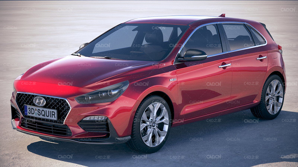 北京现代i30 N-Line汽车C4D模型 CGtrader - Hyundai i30 N-line 2019 - 3DModel