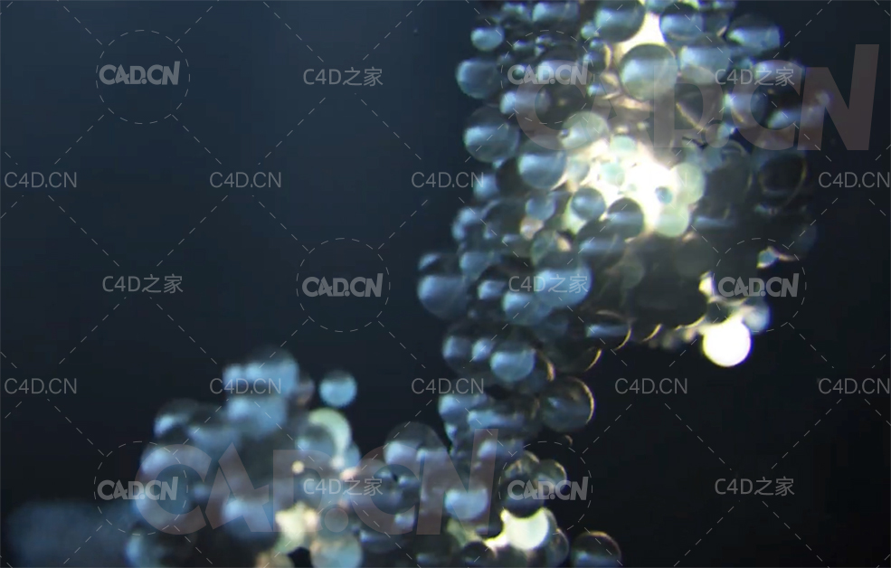 C4D发光粒子圆球升起动画工程