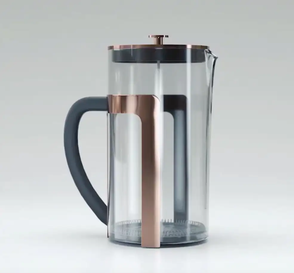 C4D咖啡研磨机建模渲染教程 Modeling a Coffee Press from SCRATCH in Cinema 4D