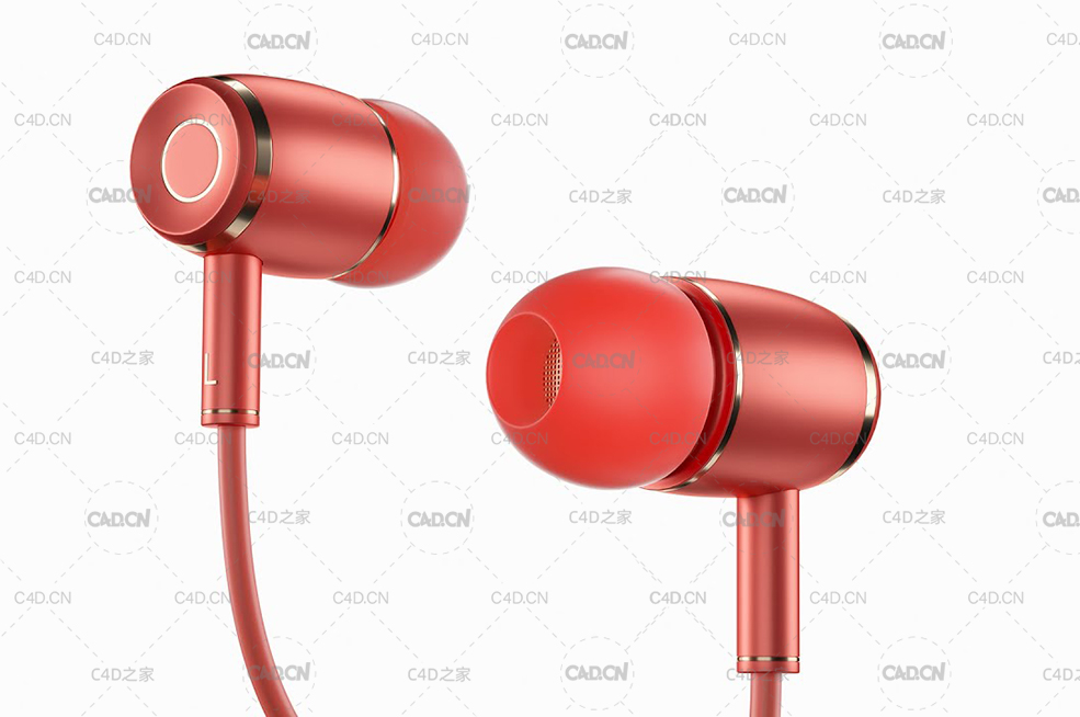 C4D红色耳机建模渲染视频教程