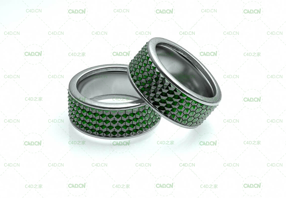 戒指C4D模型 Diamond ring - C4D之家 - Free-Cinema-4D-3D-Model-Emerald-Ring.jpg