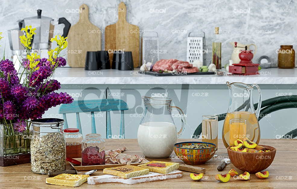 20个美食食品场景C4D模型合集 - C4D之家 - 213食物美食-1.jpg