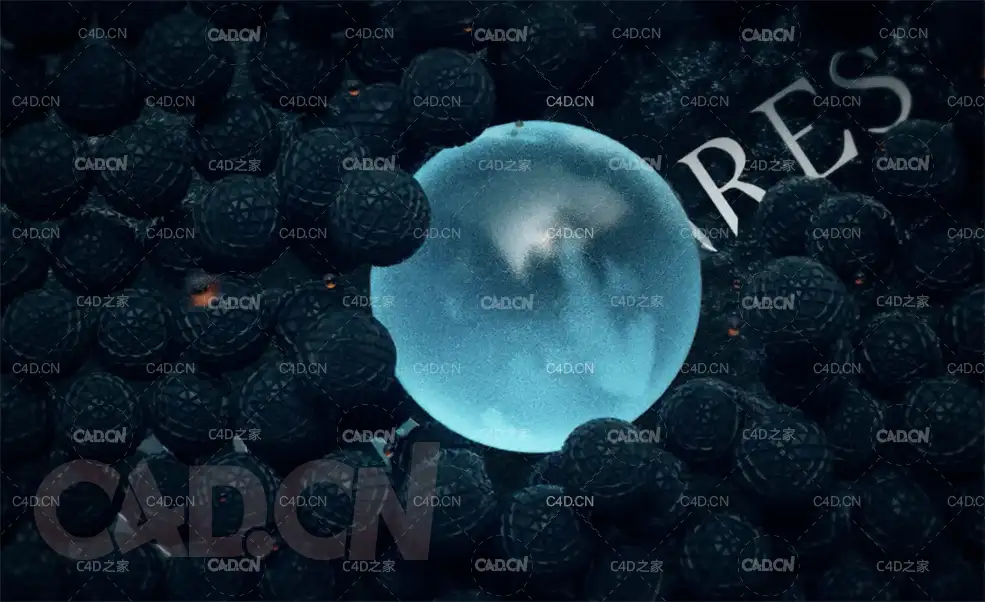 C4D Octane滚动的圆球推开展示出LOGO动画工程