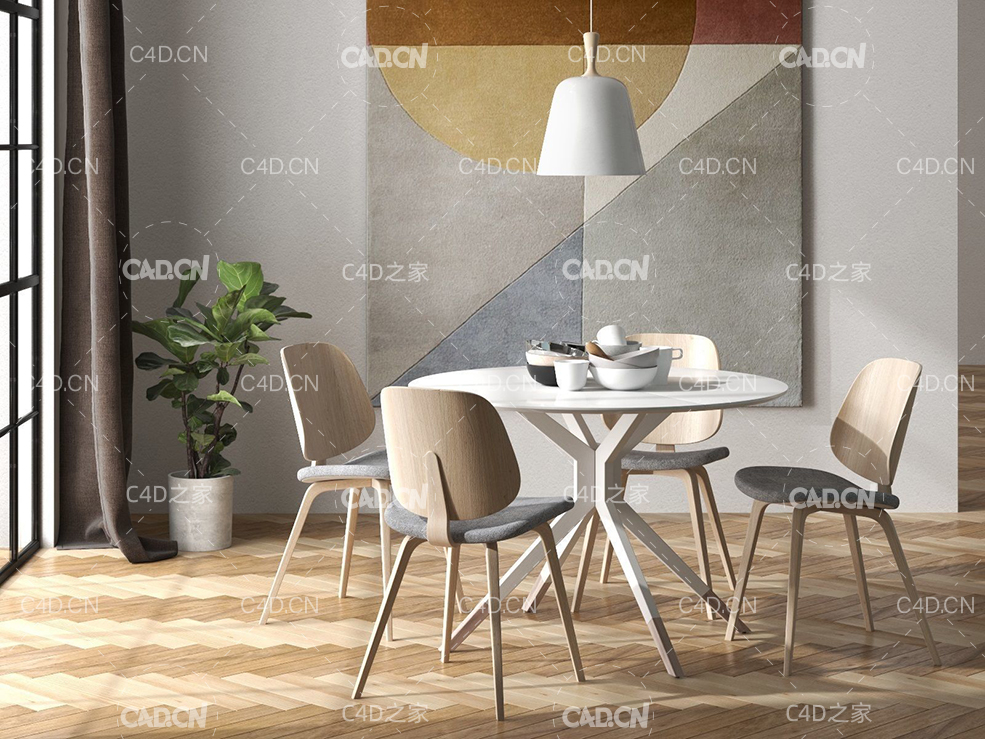 C4D室内模型：餐厅 BeInspiration 91 3D models - C4D之家 - 1.jpg