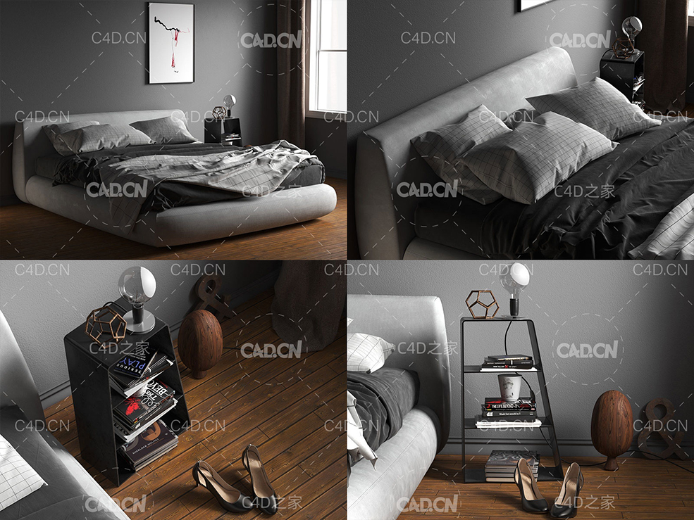 C4D室内模型渲染：卧室模型 Bedroom - C4D之家 - beinspiration-92-3d-model-max--obj-mtl-fbx-c4d-4.jpg