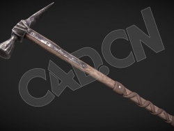 磨损的登山镐户外登山雪山冰镐C4D模型