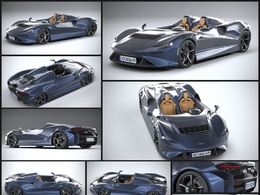 2021款迈凯伦埃尔瓦无顶超跑C4D模型