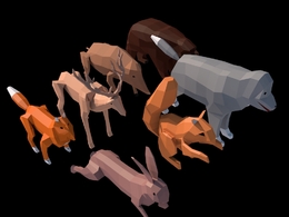 7个低面多边形动物模型 ANIMALS PACK LowPoly
