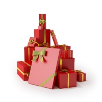圣诞节礼品：礼品盒C4D模型 Christmas gift box 3D model