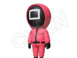 可爱红色连帽衣小人模型（方框）