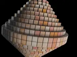 C4D旋转像素方块陀螺动画工程 Rotate Top