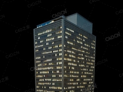 夜间摩天大楼办公楼写字楼C4D模型 Archmodels Vol.103_Night Skyscrapers - model-08