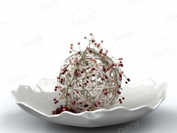 盘子编织花球摆件C4D模型