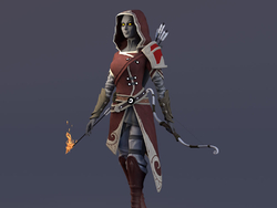 中世纪战士弓箭手卡通人物角色模型Drow Archer