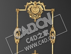 C4D镜框花线画框欧式装饰雕花框模型_94 Stucco