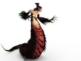 蛇女C4D游戏角色模型（绑定+动画） Snake Woman 3dmodel