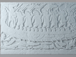 吴哥窟巴戎寺海战浮雕C4D模型