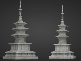 古塔C4D模型 pagoda 3d model
