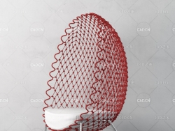 网线编织蛋壳椅休闲椅懒人椅C4D模型 chair 3d model