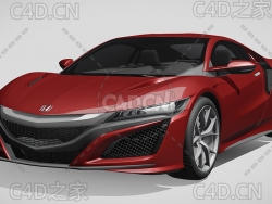 本田nsx两门轿跑汽车2016款C4D汽车模型下载