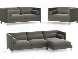 棕色客厅沙发双人沙发单人沙发拐角沙发C4D模型 sofa 3d model