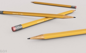 带橡皮的铅笔C4D模型 Pencil Model by Remco