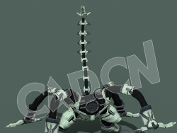 机械尾机甲机器人变形C4D绑定动画模型Roboone6leg