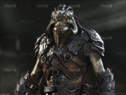 虚幻竞技场游戏怪物史卡治角色C4D模型 Skaarj