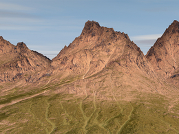 超写实山峰地形C4D模型 三维高精度山地场景C4D/Blender工程含贴图Jungle Mountain