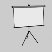 投影仪幕布C4D模型（带动画/可调节）Projector screen