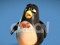 C4D企鹅雕像模型 Wheezy Merged