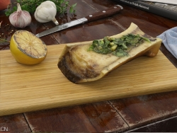 西餐：烤柠檬 烤牛骨髓C4D模型 Roast beef bone marrow
