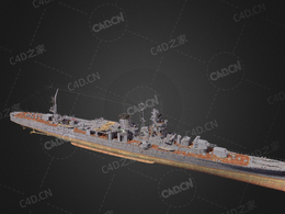 日本海军矢矧号巡洋舰C4D模型下载Yahagi 3d model