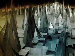 C4D低面玻璃山景观工程文件 Landscape Explosion FX