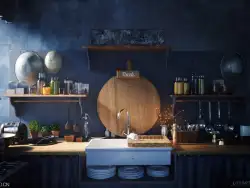 C4D厨房场景制作