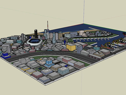 低面城市C4D模型 City Model 1