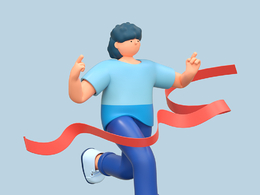 奔跑到终点的冠军男性人物C4D OCTANE模型下载