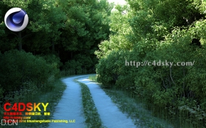 C4D插件：园林场景岩石风景植物生成插件(含植物库)Laubwerk SurfaceSPREAD v1.0.43