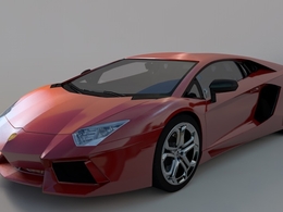 红色兰博基尼跑车C4D模型 Lamborghini 3d model
