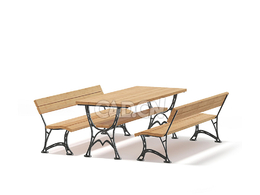 桌子和长凳c4d模型下载