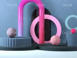 C4D OCTANE电商卡通几何图形工程文件