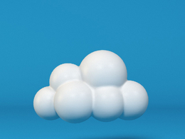 低面卡通气泡云图标模型Bubble Cloud_3